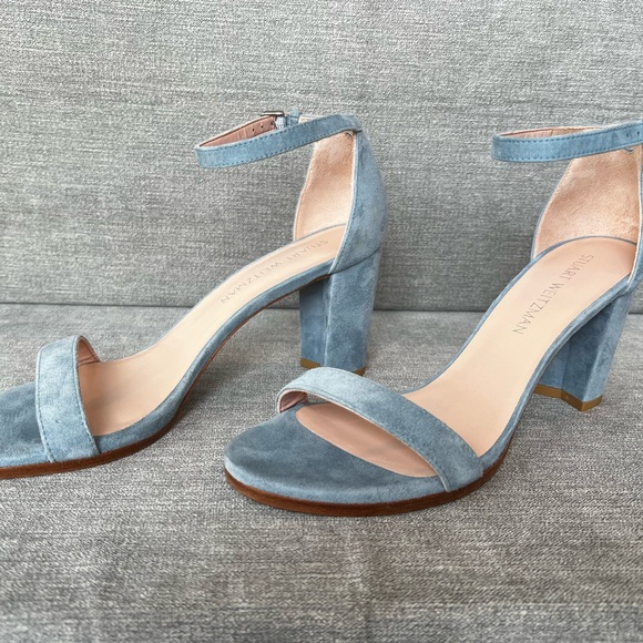 Stuart Weitzman Light Blue Suede Heels - Picture 3 of 7